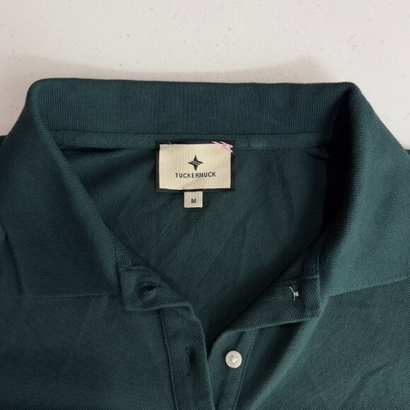 Tuckernuck Women’s June Bug Polo Green Cotton Top M Medium Puff Long Sleeve - Picture 7 of 7